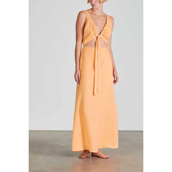 Bondi Born Tobago Cutout Hemp Linen Maxi Dress Women’s Size‎ Medium - Picture 2 of 12